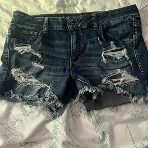 jean shorts, ripped, super stretch